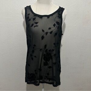 Elegant Black Sheer Floral Top